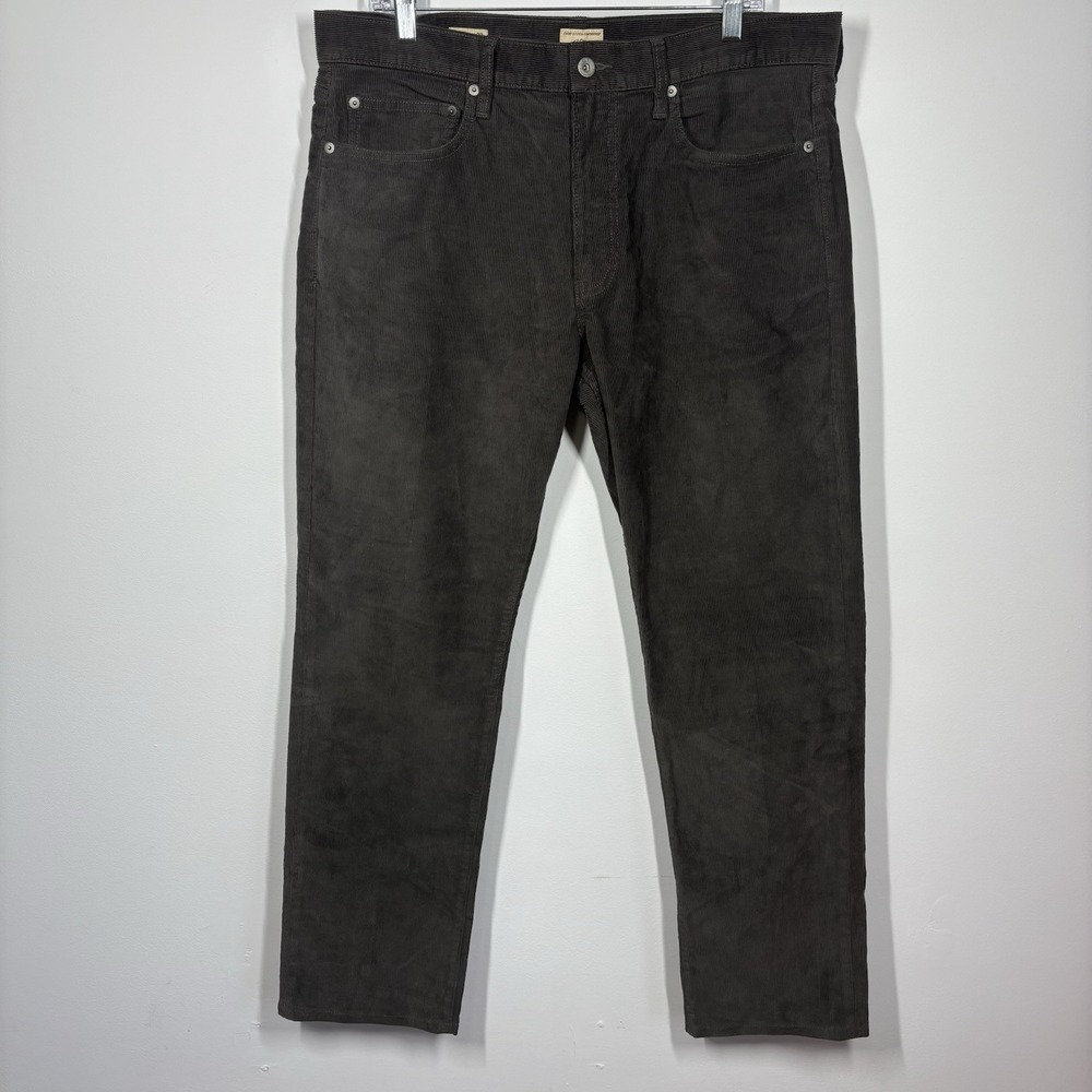 J.Crew Mens 770 Corduroy Pants 36*x30* Charcoal Gray Straight Fit Cotton Stretch